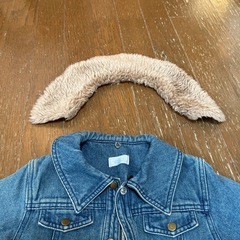 ファー付きデニムジャケット ミディ丈　120の画像