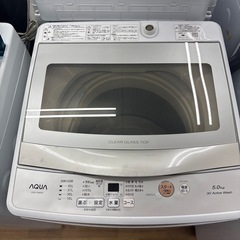 【ドリーム川西店御来店限定】☆ジモティー見たよ♪割引☆アクア　5.0kg洗濯機　クリーニング済み 【2125560000037473】の画像