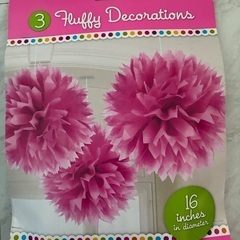 welcome デコレーション　オーナメント　ピンクの羽　造花　の画像