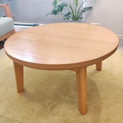 円形こたつ兼用テーブル(75cm)＋省スペース北欧風布団セットの画像