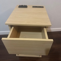 アイリスプラザ テーブル サイドテーブル スリム ベッド横 ナイトテーブル 幅30cm 30㎝ 机 棚 おしゃれ 収納 引き出し SDTH-30 ナチュラルの画像