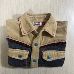 ウェスタン風　長袖　デニムシャツ　80㎝　の画像