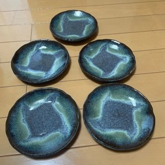 松代焼　小皿、おちょこ、徳利セットの画像