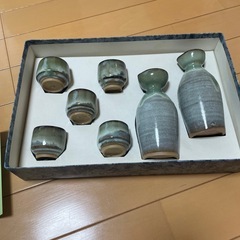 松代焼　小皿、おちょこ、徳利セットの画像