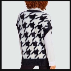 ꒰adidas꒱暖か シャギーニットベスト 白黒 伸び伸びストレッチLサイズOKの画像