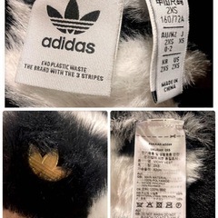 ꒰adidas꒱暖か シャギーニットベスト 白黒 伸び伸びストレッチLサイズOKの画像