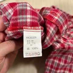 西松屋　赤チェック　長袖シャツ　80㎝の画像