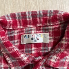 西松屋　赤チェック　長袖シャツ　80㎝の画像