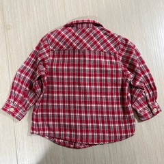 西松屋　赤チェック　長袖シャツ　80㎝の画像