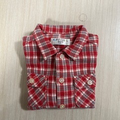 西松屋　赤チェック　長袖シャツ　80㎝の画像