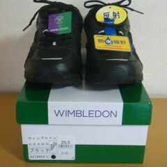 ウィンブルドン スニーカー 054WS 26.5cm ブラック ランニングシューズ WIMBLEDON メンズ 防水スニーカーの画像