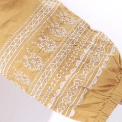 SHOO・LA・RUE インド綿100％ふわっと広がる お袖刺繍ワンピース　カーディガン　羽織り　黄色の画像