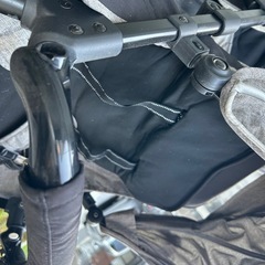 双子用ベビーカー 縦型　レインカバー付き　besrey　の画像