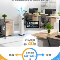 【引き取りは半額】【未使用新品】ハイブリッド加湿器　９L　40畳まで対応の画像