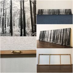 IKEA プィエッテリード 2枚セット モノクロキャンバスポスター PJATTERYD 壁飾り木製フレーム インテリア装飾 展示品・アウトレットの画像