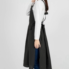 エプロン ワンピース 可愛い ブラック おしゃれ H型 コットン 綿 北欧の画像