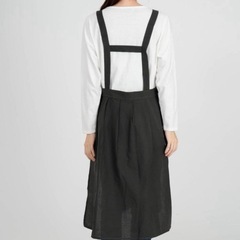 エプロン ワンピース 可愛い ブラック おしゃれ H型 コットン 綿 北欧の画像