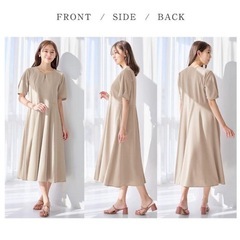 alotta アロッタ　タック袖Ａライン　ワンピース レディース　スカートの画像