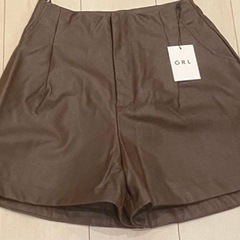 新品　GRL グレイル レザーショートパンツ ブラウン tu98 M 秋の画像