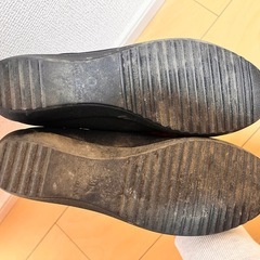 リボン付きフラットシューズ黒 Mサイズの画像