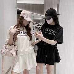 ロゴトップス　フレア　ミニ　スカート　スウェット　セットアップ　[fu257]  グレイルの画像