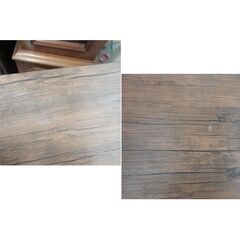 2人掛けダイニングセット 幅70㎝ チェア2脚 アイアンフレーム ブラック×ブラウン 食卓セット 西岡店の画像