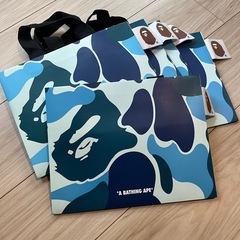 A BATHING APE 迷彩　カモブルー　ショッパーの画像
