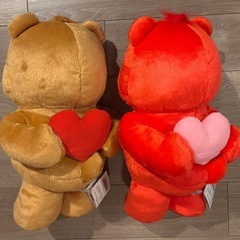 ケアベア　ハート持ちBIGぬいぐるみ　全2種セットの画像