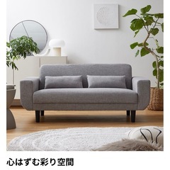 LOWYA 二人がけソファ　クッション付きの画像