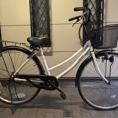 自転車　27インチ　ホワイト×ブラックの画像