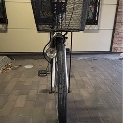 自転車　27インチ　ホワイト×ブラックの画像