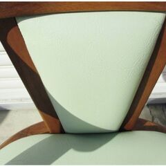 ③ダイニングチェア1脚　 回転式 肘付き　北欧風　木製椅子　ブラウン×ミントグリーン　インテリア　おしゃれ　立ち上がりラクラク　663ZSの画像