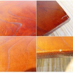 折りたたみ式ローテーブル 　幅104x奥行75㎝　レトロ 座卓 机　センターテーブル　木製　アンティーク　ちゃぶ台　コンパクト収納　682ZSの画像