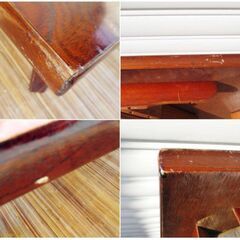 折りたたみ式ローテーブル 　幅104x奥行75㎝　レトロ 座卓 机　センターテーブル　木製　アンティーク　ちゃぶ台　コンパクト収納　682ZSの画像