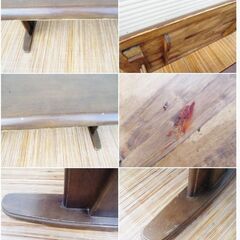 ダイニングテーブル　135cm幅　ブラウン　木製　 ４人掛け 食卓テーブル 和風 モダン シンプル スタンダード　直接引取歓迎　683ZSの画像