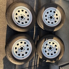 カングーブリヂストンスタッドレスタイヤ195-65-R15デイトナホワイトホイールセットの画像