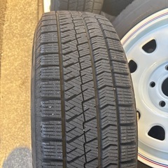 カングーブリヂストンスタッドレスタイヤ195-65-R15デイトナホワイトホイールセットの画像