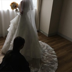 ウェディングドレス　Aライン　白　11号の画像