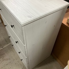 石2512-203 4段チェスト 木目 ホワイト キズあり 中古の画像