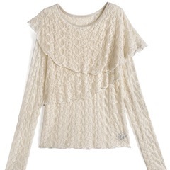 アシンメトリーレースフリルトップス[ru1305] トップス　グレイル　
の画像