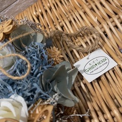 アンティーク調　ブルーフラワーリースの画像