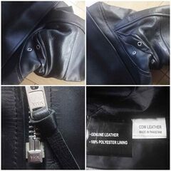 ■お値下げ中■新品未使用■ライダース・本革ジャンバー・バックギャザー＆袖の付け根にギャザー付き・室内試着済み■（の画像