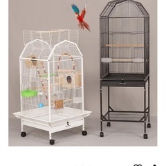 鳥カゴキャスターつきの画像