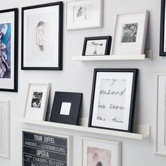 【IKEA 壁掛け棚／ウォールシェルフ（ホワイト×5個）】の画像