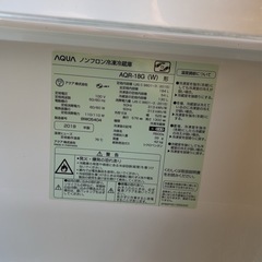 〈動作確認済〉2018年製 AQUA冷蔵庫18Gの画像