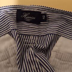 Harriss ハリス ストライプカーゴパンツ 42 ネイビー メンズ 夏用の画像