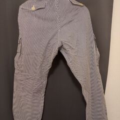 Harriss ハリス ストライプカーゴパンツ 42 ネイビー メンズ 夏用の画像