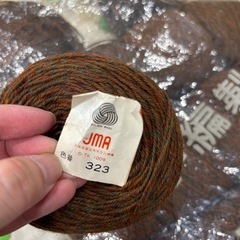 毛糸　茶色　50g　15個セット　トップ染　毛100% ダイナミックの画像