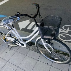 ※決まりました！※　26インチの普通のママチャリ。チェーン新品に交換してます！防犯登録も込みなので、改めて登録しに行くとか手間なく乗ることができますの画像