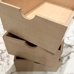 【急募】引き出し用　木箱　3個セットの画像